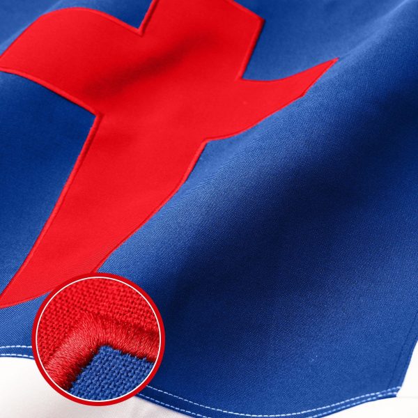 G128 Christian Flag | 2x3 Ft | StormFlyer Series Embroidered 220GSM Spun Polyester | Religious Flag, Embroidered Design, Indoor/Outdoor, Brass Grommets, Heavy Duty, All Weather - Image 2