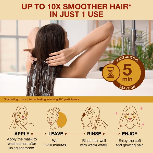 Hair Mask for Dry Damaged Hair with Collagen Biotin Argan Oil   Helps Repair Hair and Reduce Damage from Heat Sun Coloring   Moisturizing Keratin Hair Mask for Split Ends Hair Loss and Breakage - Image 7