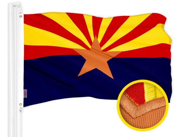 G128 Combo Pack: American USA Flag 3x5 Ft & Arizona AZ State Flag 3x5 Ft | Both ToughWeave Series Embroidered Polyester, Brass Grommets - Image 2