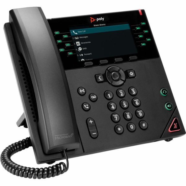 Poly VVX 450 IP Phone - Corded - Corded - Desktop, Wall Mountable - Black - Image 2