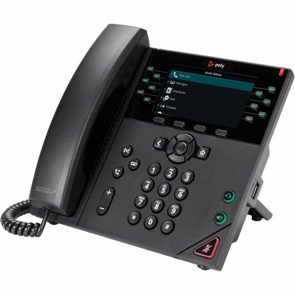 Poly VVX 450 IP Phone - Corded - Corded - Desktop, Wall Mountable - Black - Image 3