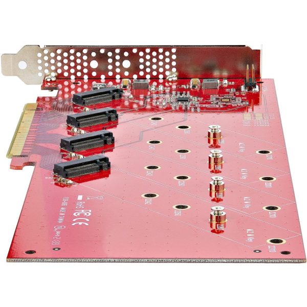 StarTech.com Quad M.2 PCIe Adapter Card, x16 Quad NVMe or AHCI M.2 SSD to PCI Express 4.0, Up to 7.8GBps/Drive, For 2242/2260/2280/22110mm PCIe M-Key M2 SSDs, Bifurcation Required - PC/Linux Compatible - Image 4