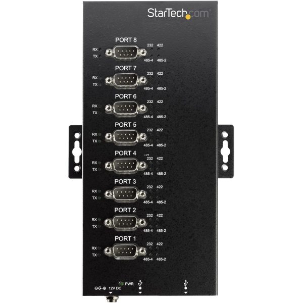 StarTech.com USB to RS232/RS485/RS422 8 Port Serial Hub Adapter - Industrial Metal USB 2.0 to DB9 Serial Converter - Din Rail Mountable - Image 2