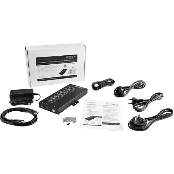 StarTech.com USB to RS232/RS485/RS422 8 Port Serial Hub Adapter - Industrial Metal USB 2.0 to DB9 Serial Converter - Din Rail Mountable - Image 5