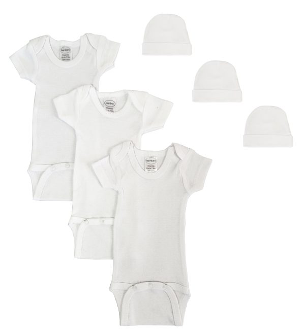 Preemie Unisex Baby Onezies And Caps - 6 Pack Nc_0226