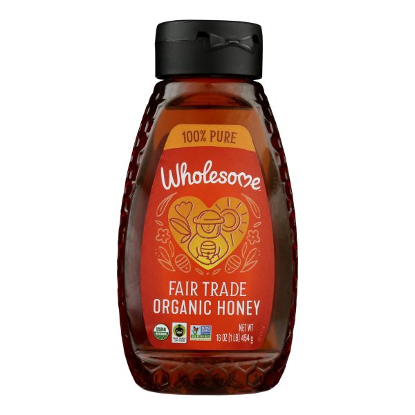 Wholesome Sweeteners Honey - Organic - Amber - Squeeze Bottle - 16 oz - case of 6 - Image 2
