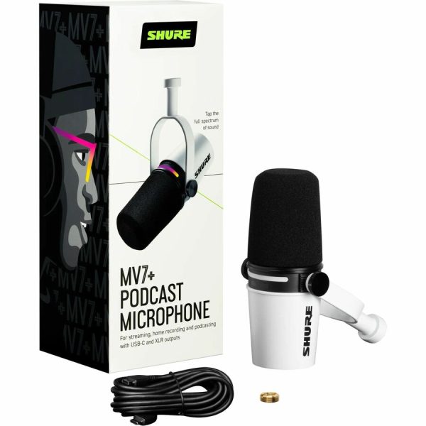 Shure MV7+ Wired Dynamic Microphone for Podcasting, Live Streaming, Music, Recording, Voice - White - Image 4