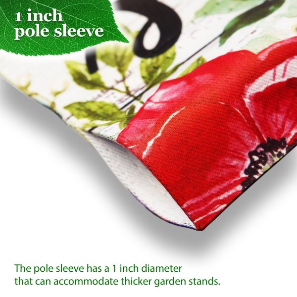 G128 Combo Pack: Garden Flag Stand Black 36 in x 16 in & Garden Flag Patriotic Decoration Welcome Gnome with Star 12"x18" Double-Sided Blockout Fabric - Image 2