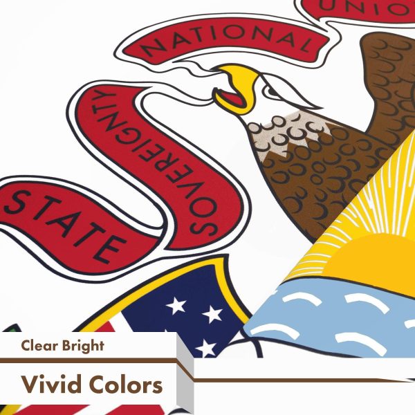 G128 10 Pack: Illinois IL State Flag | 3x5 Ft | LiteWeave Pro Series Printed 150D Polyester | Indoor/Outdoor, Vibrant Colors, Brass Grommets, Thicker and More Durable Than 100D 75D Polyester - Image 3