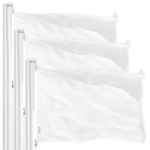 Solid White Color Flag 3x5 Ft 3-Pack Printed 150D Polyester By G128