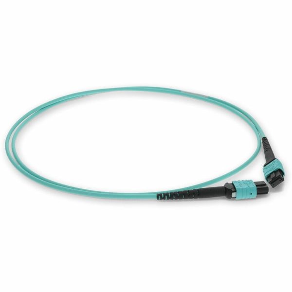 AddOn 10m MPO (Female) to MPO (Female) 12-Strand Aqua OM3 Crossover Fiber OFNR (Riser-Rated) Patch Cable - Image 7
