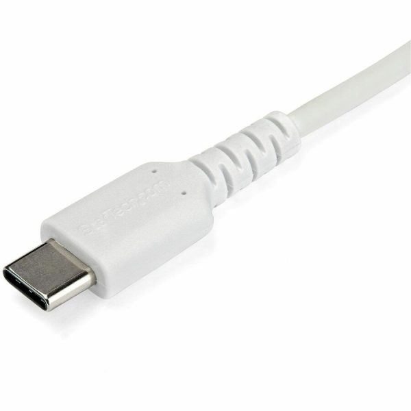 StarTech.com 2m USB C Charging Cable - Durable Fast Charge & Sync USB 2.0 Type C to C Charger Cord - TPE Jacket Aramid Fiber M/M 60W White - Image 3
