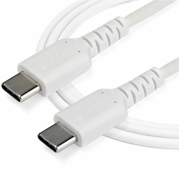 StarTech.com 2m USB C Charging Cable - Durable Fast Charge & Sync USB 2.0 Type C to C Charger Cord - TPE Jacket Aramid Fiber M/M 60W White - Image 4
