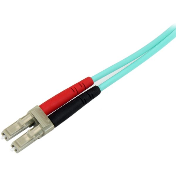 StarTech.com 5m (16.4ft) LC/UPC to SC/UPC OM3 Multimode Fiber Optic Cable, Full Duplex 50/125 Zipcord, 100G, LSZH Fiber Jumper Cord - Image 3