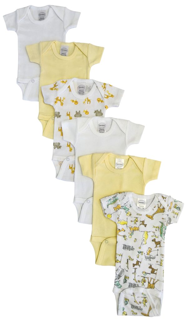 Baby Boy, Baby Girl, Unisex Short Sleeve Onezies Variety (pack Of 6) Nc_0236