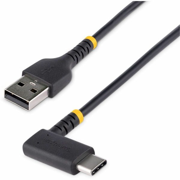 StarTech.com 6in (15cm) USB A to C Charging Cable Right Angle, Heavy Duty Fast Charge USB-C Cable, Durable and Rugged Aramid Fiber, 3A