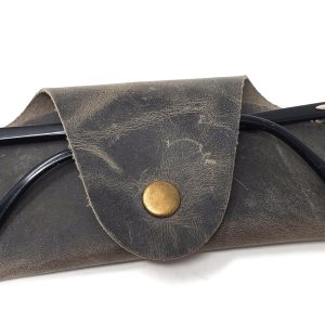Soft Leather Glasses Case  Slim Eyeglass Sleeve Case  Sunglass Case for Men and Women  Retro Design Eyewear Case