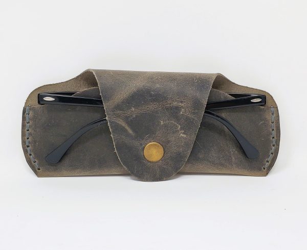 Soft Leather Glasses Case  Slim Eyeglass Sleeve Case  Sunglass Case for Men and Women  Retro Design Eyewear Case - Image 2