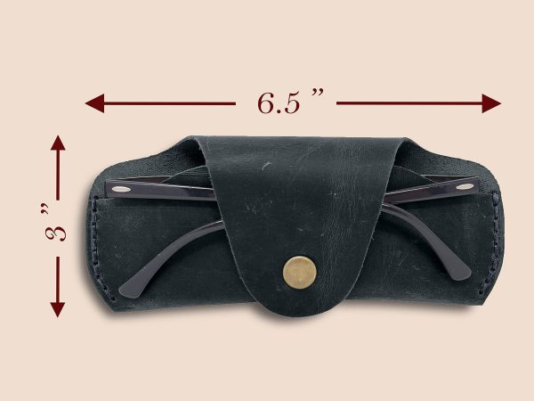 Soft Leather Glasses Case  Slim Eyeglass Sleeve Case  Sunglass Case for Men and Women  Retro Design Eyewear Case - Image 4