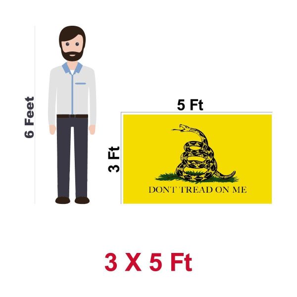 Gadsden (Dont Tread On Me) Flag 150D Printed Polyester 3x5 Ft - Double Sided 3ply - Image 5