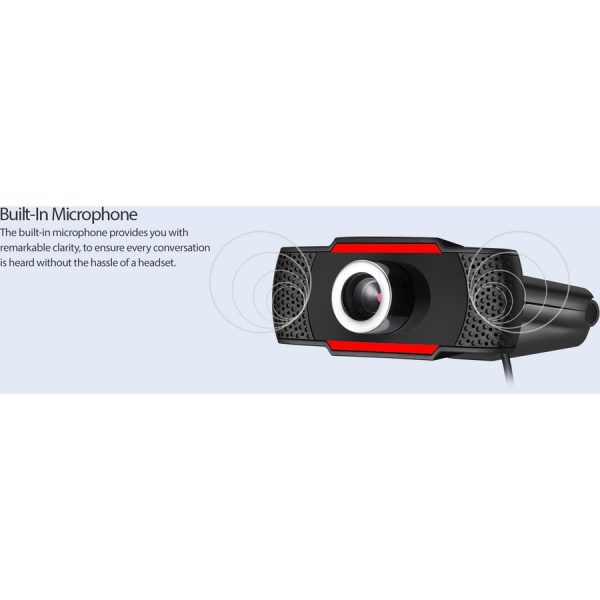 Adesso CyberTrack CyberTrack H3 Webcam - 1.3 Megapixel - 30 fps - Black, Red - USB 2.0 - Image 6