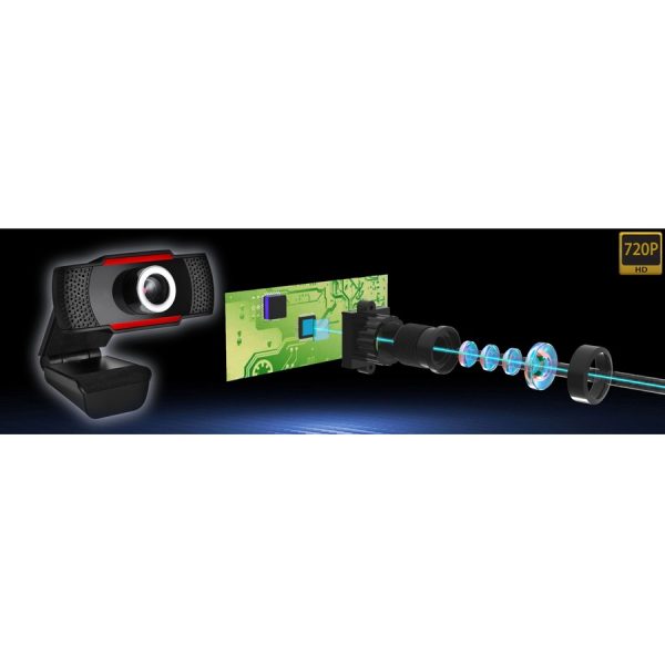 Adesso CyberTrack CyberTrack H3 Webcam - 1.3 Megapixel - 30 fps - Black, Red - USB 2.0 - Image 8