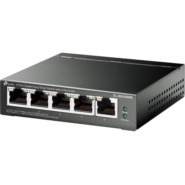 TP-Link TL-SG105PE - 5-Port Gigabit Easy Smart Switch with 4-Port PoE+ - Image 2