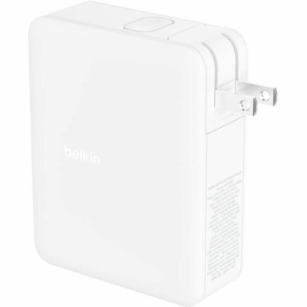 Belkin 140W Portable 4-Port GaN Wall Charger - 3xUSB-C, 1xUSB-A (140W Total) - Fast Charging - Power Adapter - White - Image 2