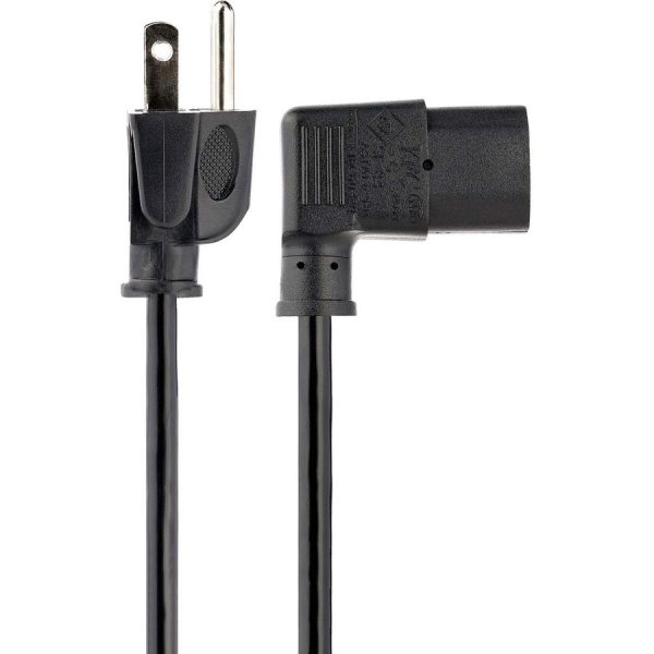 StarTech.com 3ft (1m )Computer Power Cord, NEMA 5-15P to Right Angle C13, 10A 125V, 18AWG, Replacement AC Power Cord, Monitor Power Cable - Image 3