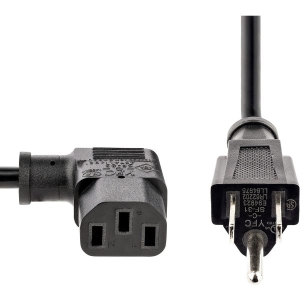 StarTech.com 3ft (1m )Computer Power Cord, NEMA 5-15P to Right Angle C13, 10A 125V, 18AWG, Replacement AC Power Cord, Monitor Power Cable - Image 6