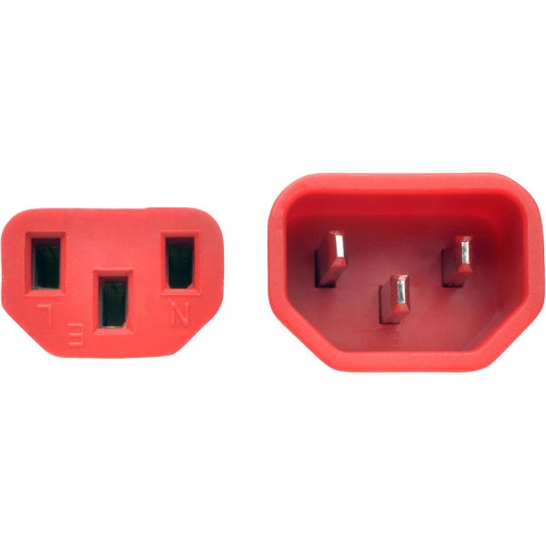 Eaton Tripp Lite Series Heavy-Duty PDU Power Cord, C13 to C14 - 15A, 250V, 14 AWG, 6 ft. (1.83 m), Red - Image 3