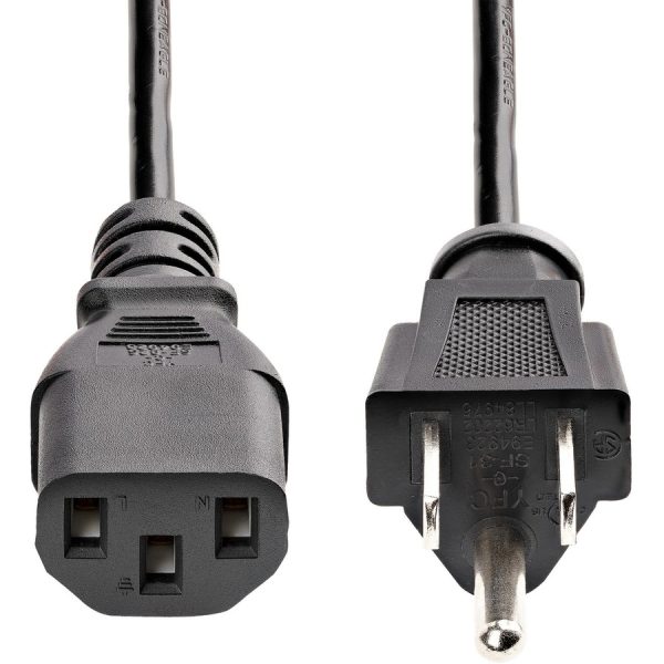 StarTech.com 10ft (3m) Heavy Duty Power Cord, NEMA 5-15P to C13, 15A 125V 14AWG, Replacement AC Computer Power Cord, PC Power Supply Cable - Image 3