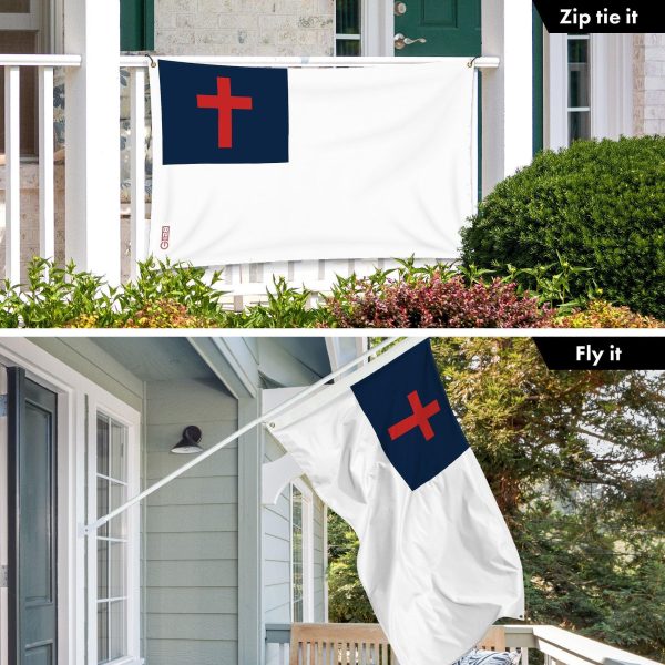G128 10 Pack: Christian Flag | 3x5 Ft | LiteWeave Pro Series Printed 150D Polyester, 4 Corner Brass Grommets | Religious Flag, Vibrant Colors, Perfect For Balcony, More Durable Than 100D 75D Polyester - Image 8