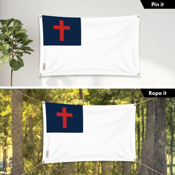G128 10 Pack: Christian Flag | 3x5 Ft | LiteWeave Pro Series Printed 150D Polyester, 4 Corner Brass Grommets | Religious Flag, Vibrant Colors, Perfect For Balcony, More Durable Than 100D 75D Polyester - Image 9