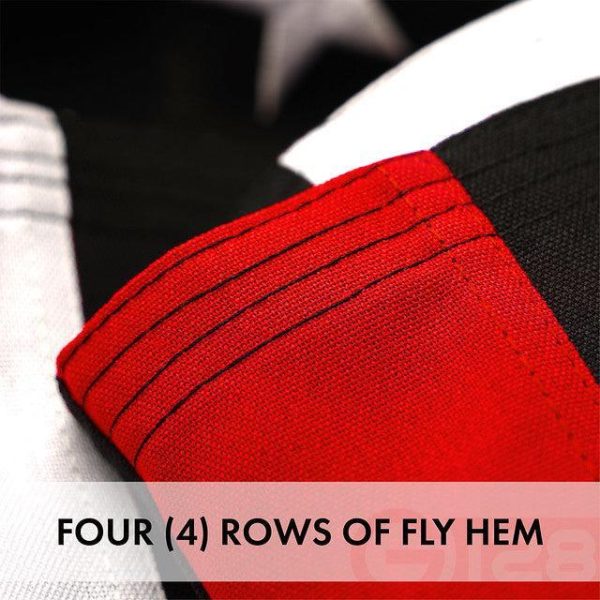 G128 Thin Red Line Flag Embroidered 4x6 FT 10-Pack Heavy Duty 220GSM Tough Spun Polyester U.S. American Flag Brass Grommets Honoring Fire Fighters and EMTs Black White and Red US Flag - Image 4