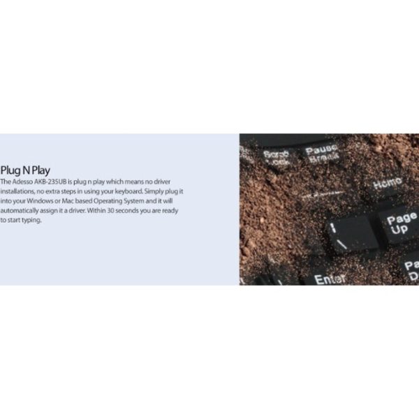 Adesso Antimicrobial Waterproof Desktop Keyboard - Image 8