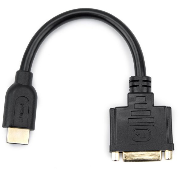 Rocstor Premium 8in HDMI to DVI-D Video Adapter F/M- HDMI Female to DVI Male for Computers, Monitors, Notebook, Video Device - 8" - 1 Retail Pack - 1 x HDMI Female - 1 x DVI-D (24+1) Male - Gold Platted - Shielding - Black CABLE HDMI FEMALE TO DVI-D MALE ADAPTER - Image 3