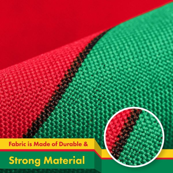 G128 5 Pack: Benin Beninese Flag | 3x5 Ft | LiteWeave Pro Series Printed 150D Polyester | Country Flag, Indoor/Outdoor, Vibrant Colors, Brass Grommets, Thicker and More Durable Than 100D 75D Poly - Image 4