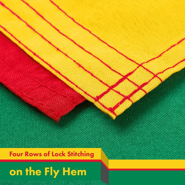 G128 5 Pack: Benin Beninese Flag | 3x5 Ft | LiteWeave Pro Series Printed 150D Polyester | Country Flag, Indoor/Outdoor, Vibrant Colors, Brass Grommets, Thicker and More Durable Than 100D 75D Poly - Image 5