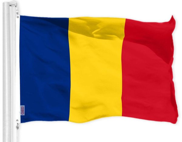 G128 Romania Romanian Flag | 3x5 Ft | Printed 150D Polyester - Indoor/Outdoor, Vibrant Colors, Brass Grommets, Quality Polyester, Much Thicker More Durable Than 100D 75D Polyester