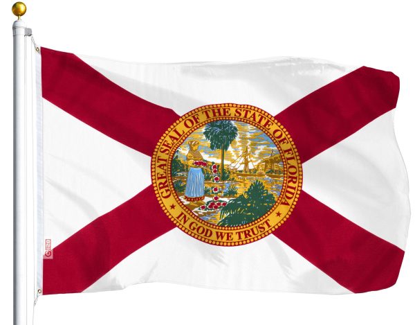 G128 Combo Pack: USA American Flag 3x5 Ft 75D Printed Stars & Florida State Flag 3x5 Ft 75D Printed - Image 2