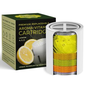AquaHomeGroup Vitamin C E A Shower Filter Replacement Cartridge with Aroma Granules (Lemon) Removes Chlorine Supports Skin & Hair Health Compatible with Similar 15 20 Stage Filters