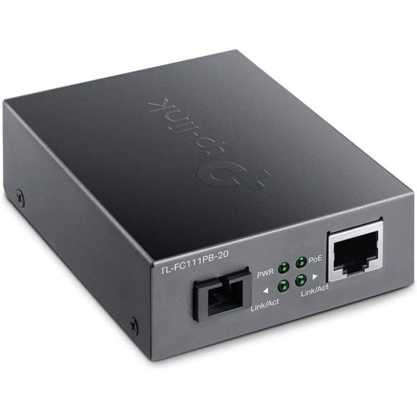 TP-Link TL-FC111PB-20 - 10/100 Mbps WDM SFP to RJ45 Fiber to Ethernet Media Converter with 1-Port PoE - Image 3