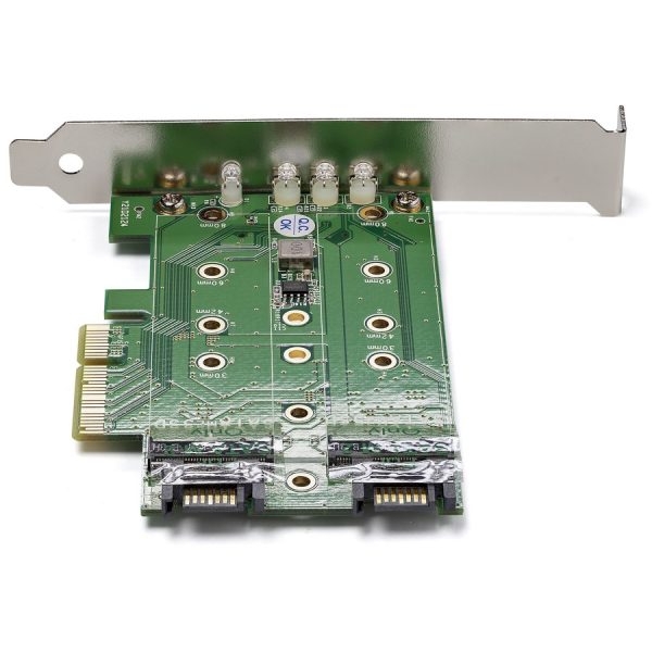 StarTech.com M.2 Adapter â€" 3 Port â€" 1 x PCIe (NVMe) M.2 â€" 2 x SATA III M.2 â€" SSD PCIE M.2 Adapter â€" M2 SSD â€" PCI Express SSD - Image 2