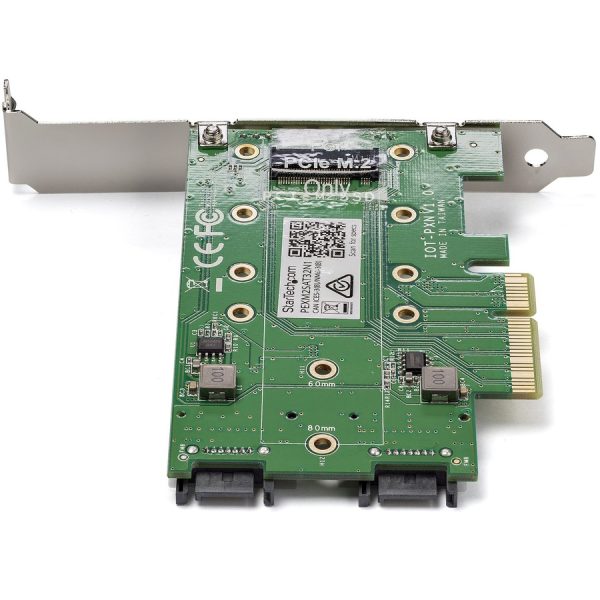 StarTech.com M.2 Adapter â€" 3 Port â€" 1 x PCIe (NVMe) M.2 â€" 2 x SATA III M.2 â€" SSD PCIE M.2 Adapter â€" M2 SSD â€" PCI Express SSD - Image 4