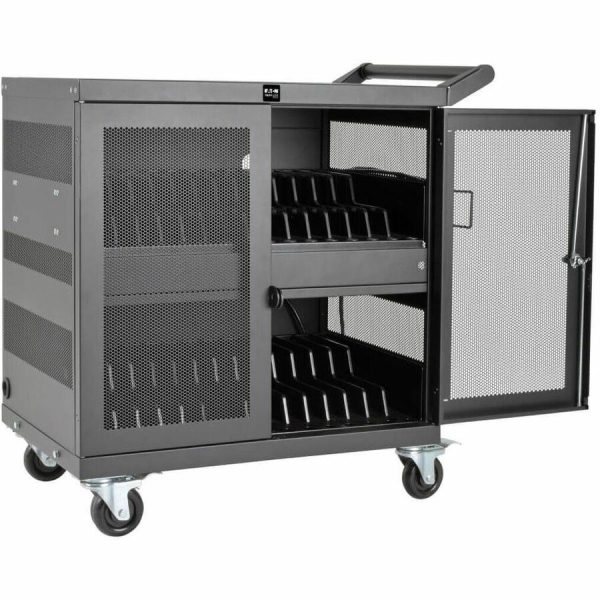 Eaton Tripp Lite Series Multi-Device Charging Cart, 32 USB Ports, iPad and Android Tablets, Wall-Mount Option, Black - Image 2