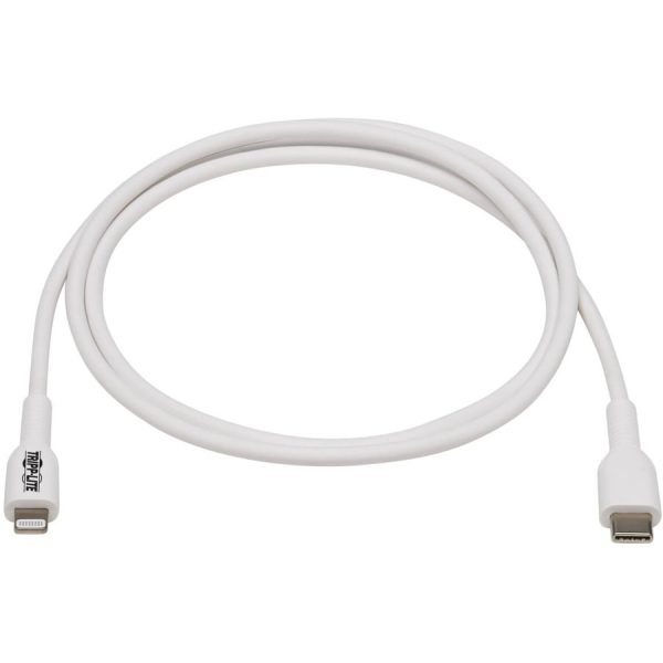 Eaton Tripp Lite Series USB-C to Lightning Sync/Charge Cable (M/M), MFi Certified, White, 1 m (3.3 ft.) - Image 2
