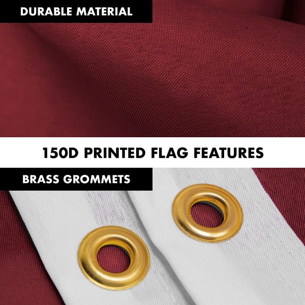G128 Combo Pack: 5 Ft Tangle Free Aluminum Spinning Flagpole (Silver) & Solid Burgundy Color Flag 2x3 Ft, LiteWeave Pro Series Printed 150D Polyester | Pole with Flag Included - Image 4