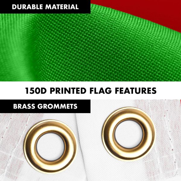 G128 Combo Pack: 6 Ft Tangle Free Spinning Flagpole (White) & Oman Flag 3x5 Ft Printed 150D Polyester, Brass Grommets (Flag Included) Aluminum Flag Pole - Image 4