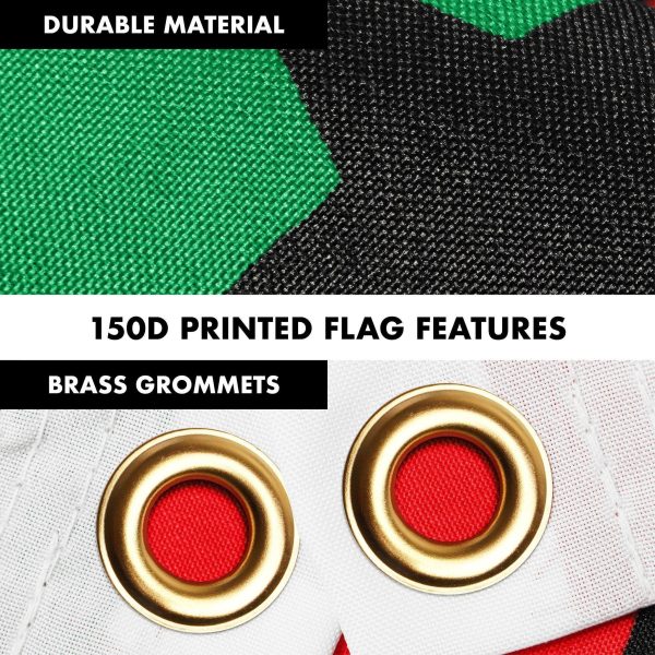 G128 Combo Pack: 6 Ft Tangle Free Aluminum Spinning Flagpole (Black) & Afro American Black Liberation BLM Flag 3x5 Ft, LiteWeave Pro Series Printed 150D Polyester | Pole with Flag Included - Image 4